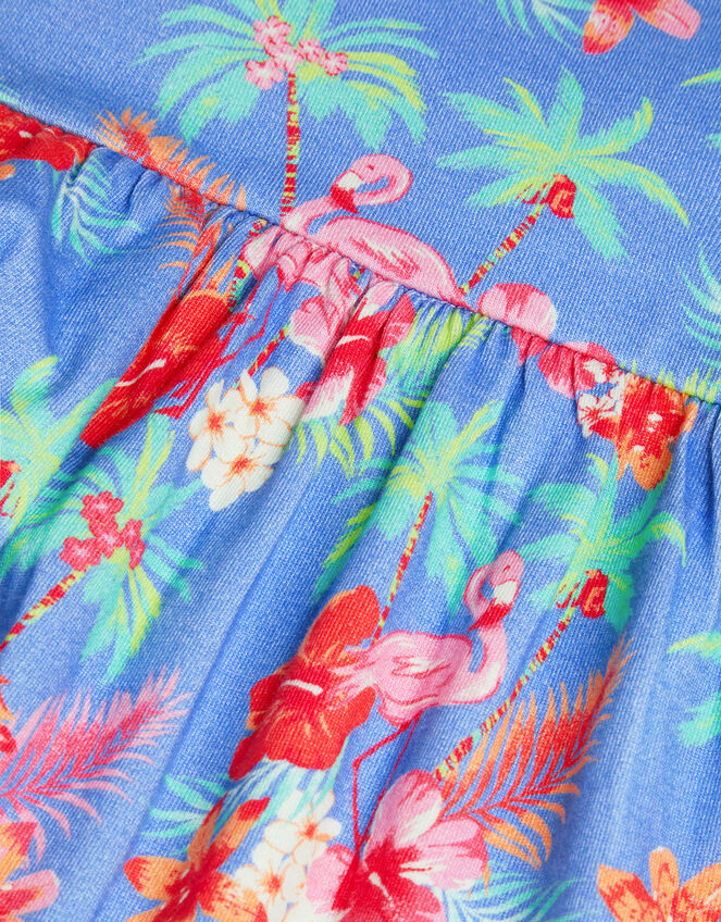 Flamingo Midi Dress, Blue (BLUE), large