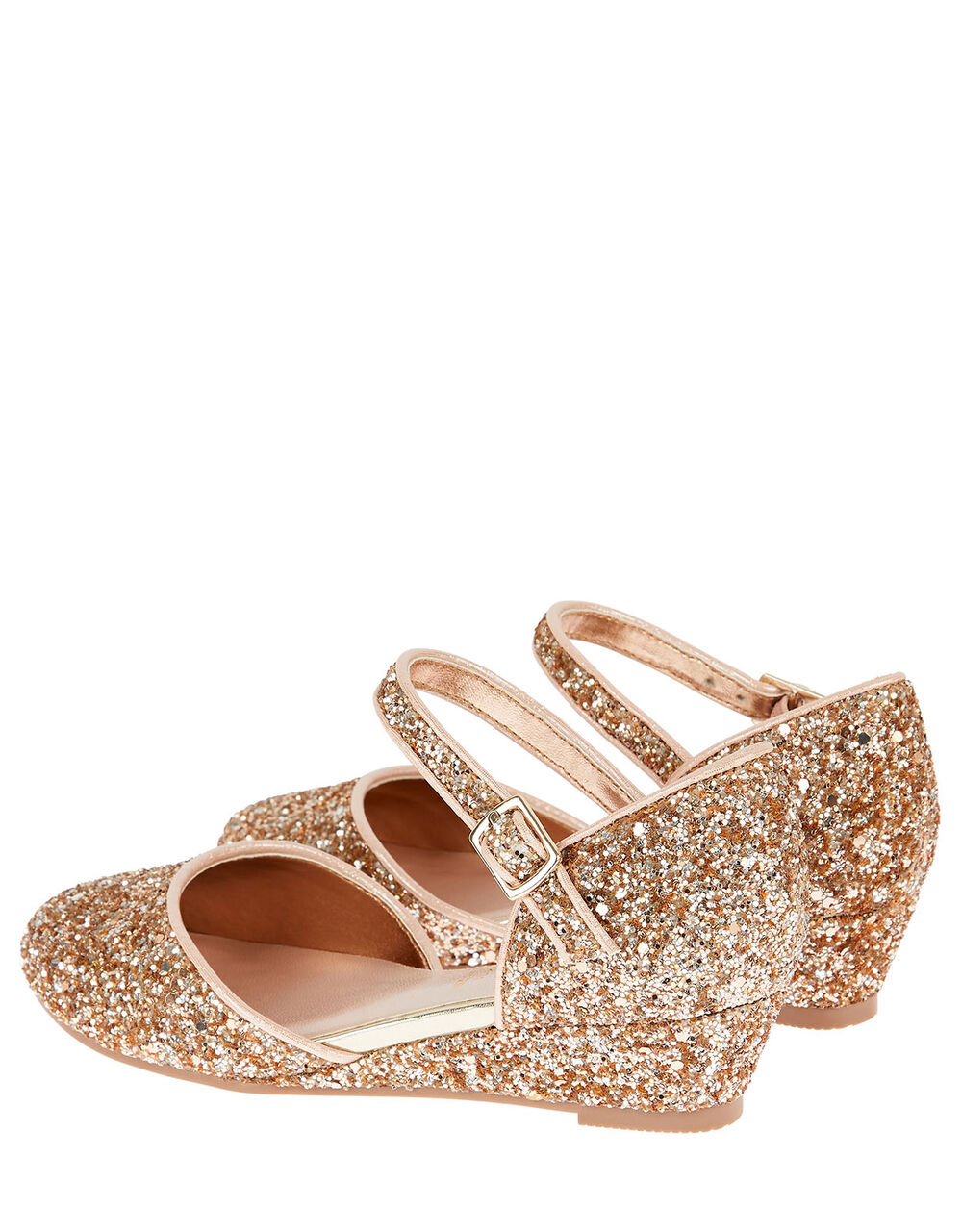 Olivia Glitter Wedges Gold Girls' Shoes & Sandals Monsoon Global.