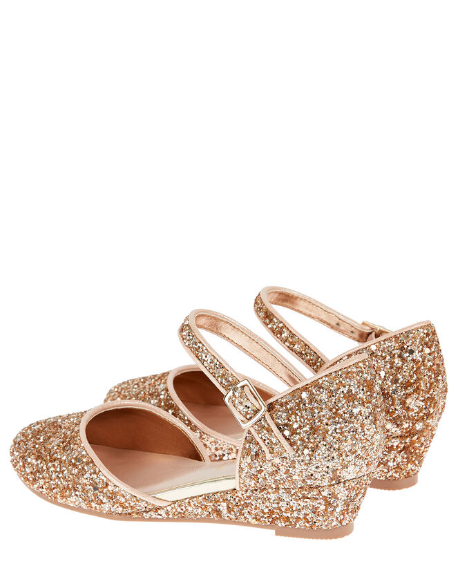 Olivia Glitter Wedges, Gold (ROSE GOLD), large