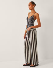 Macie Shell Print Swimsuit, Black (BLACK), large