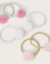6-Pack Pom Hair Bands, , large