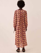East Zinnia Floral Print Lightweight Dress, Red (BERRY), large