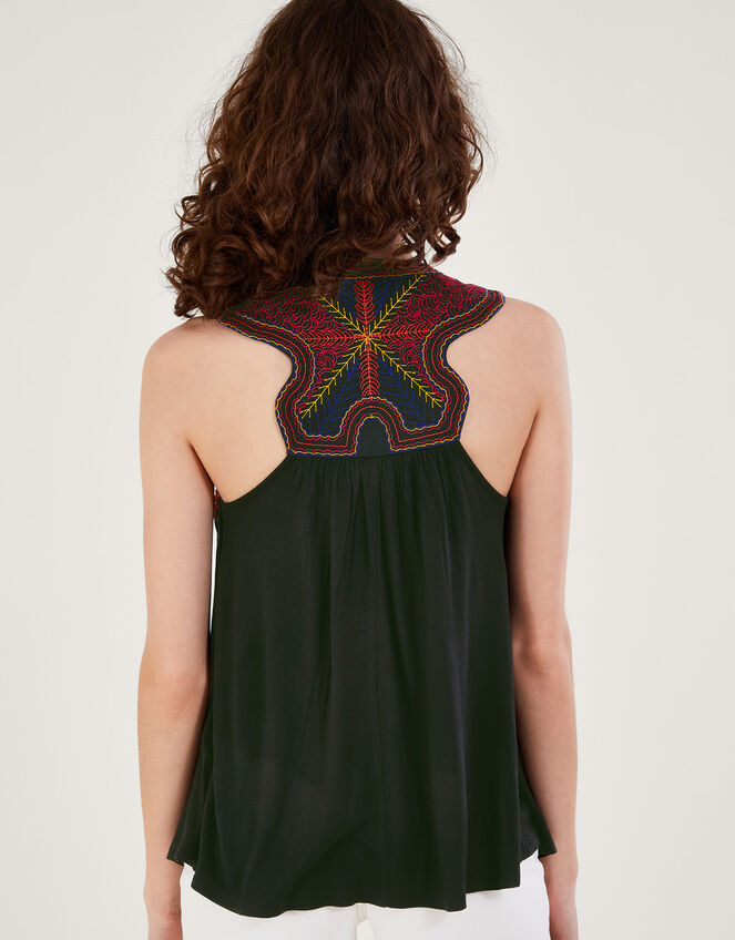 Embroidered Tank Top in LENZING™ ECOVERO™ Black | Vests, Camisoles And  Sleeveless Tops | Monsoon