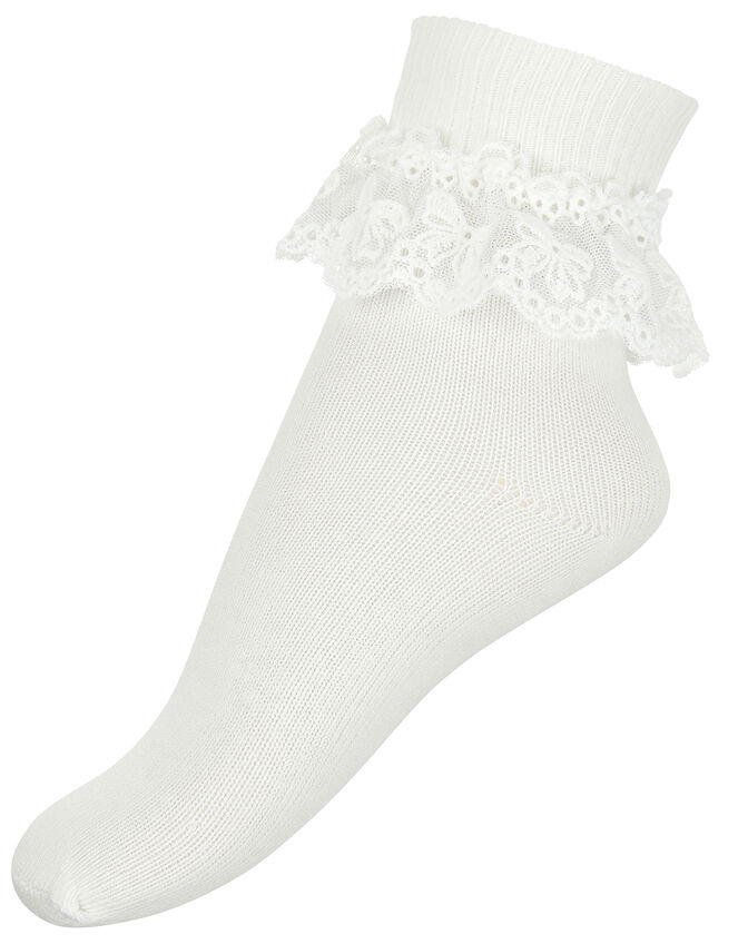Baby Olivia Lace Socks, Ivory (IVORY), large