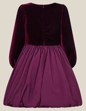 Maisie Velvet Bubble Hem Party Dress, Purple (PURPLE), large