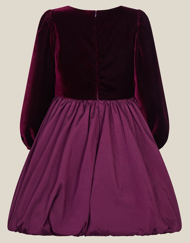 Maisie Velvet Bubble Hem Party Dress, Purple (PURPLE), large