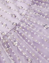 Colette Pearl Long Sleeve Party Dress, Purple (LILAC), large