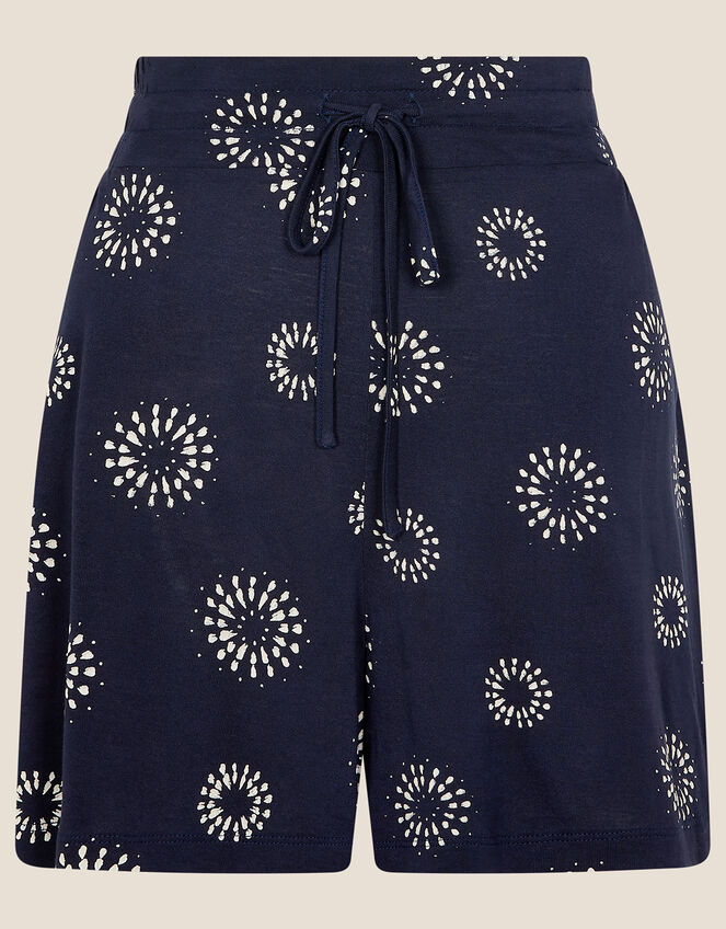 Sunburst Print Shorts in LENZING™ ECOVERO™, Blue (NAVY), large