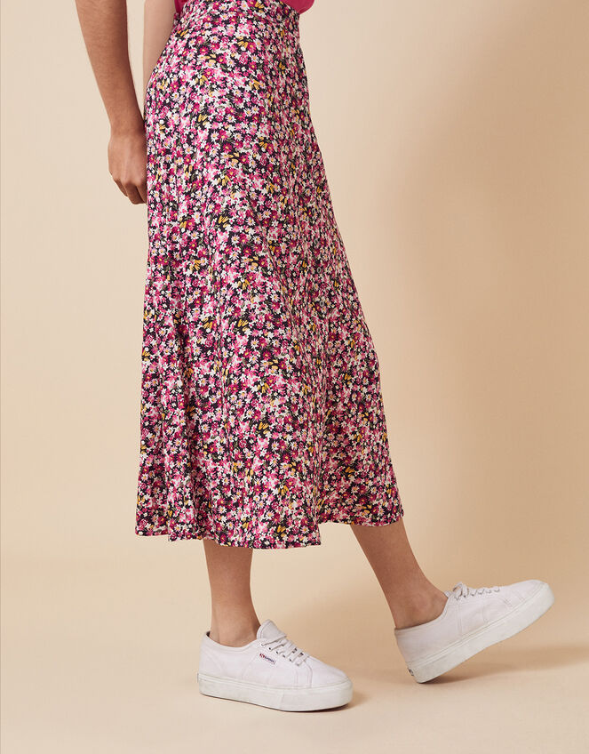 Ditsy Floral Midi Skirt in LENZING™ ECOVERO™, Pink (PINK), large