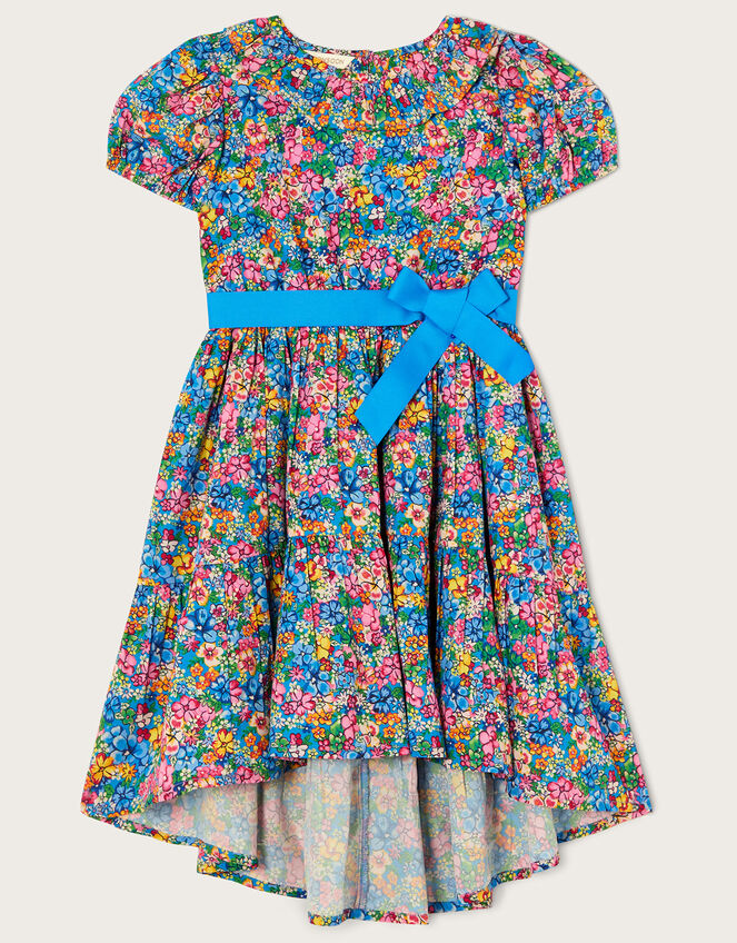 Floral Printed Short Sleeve Dress, Multi (MULTI), large
