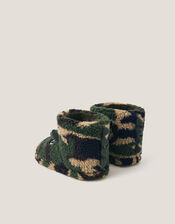 Dinosaur Camo Slipper Boots, Green (GREEN), large