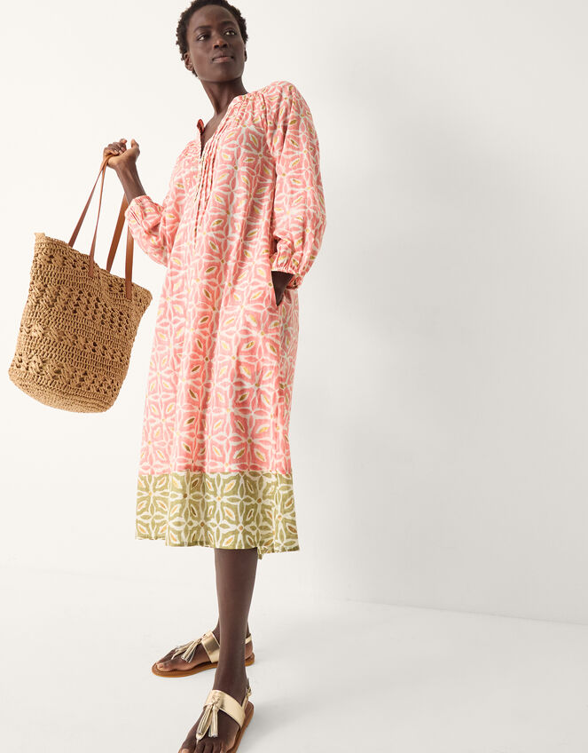 Elma Print Midi Tunic Dress, Pink (PINK), large