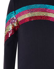 Rainbow Sequin Sweat Jumper, Blue (BLUE), large