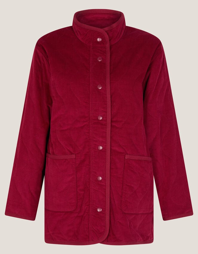 Mandy Corduroy Quilted Jacket, Red (BURGUNDY), large