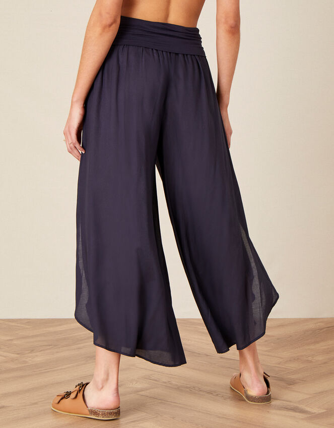 Split Side Jersey Trousers, Blue (NAVY), large