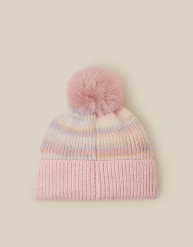 Butterfly Stripe Beanie Hat, Multi (MULTI), large