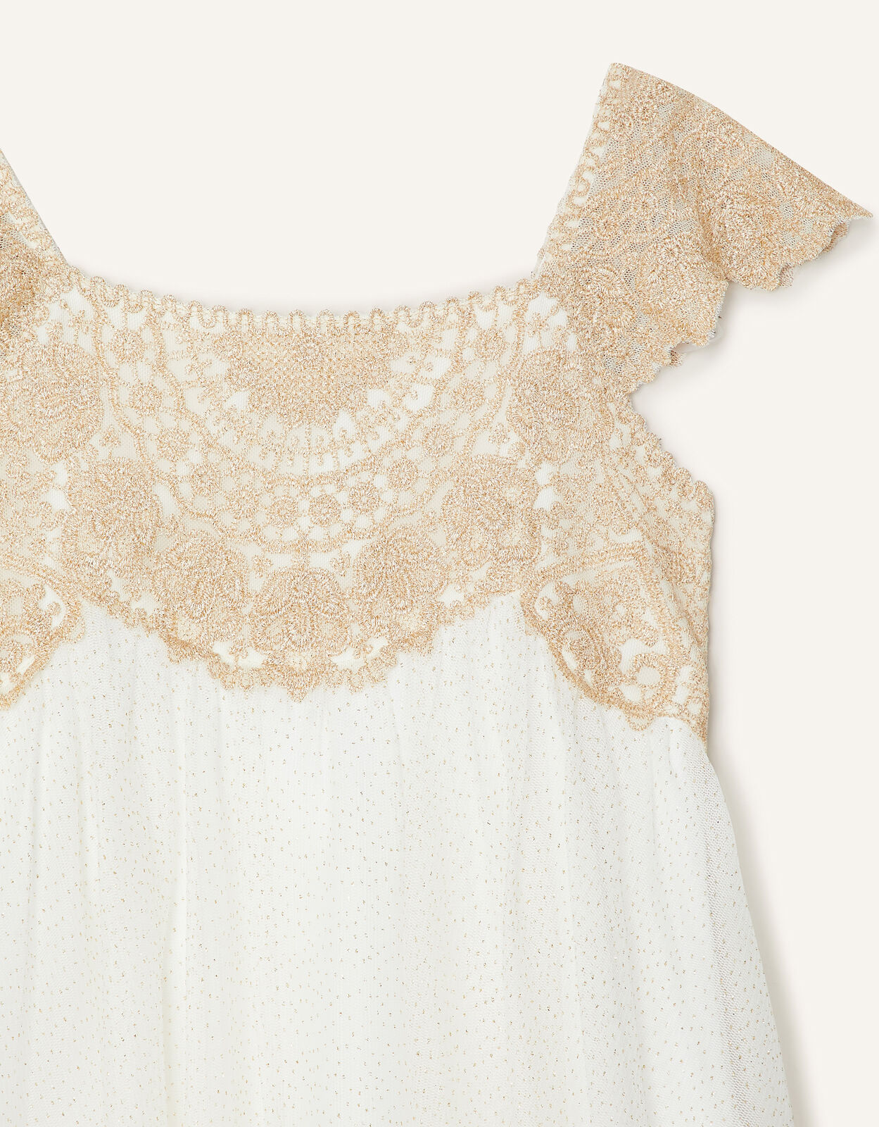 Estella Embroidered Dress Gold Girls Dresses Monsoon Global
