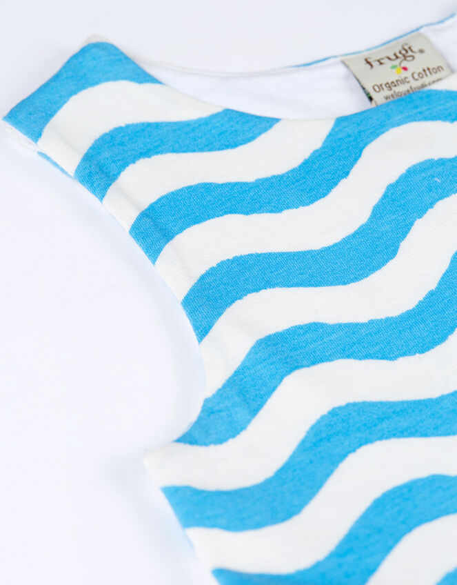 Frugi Wavy Stripe Dress, Blue (BLUE), large