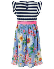 Dulcie 2-in-1 Stripe and Floral Dress, Blue (BLUE), large