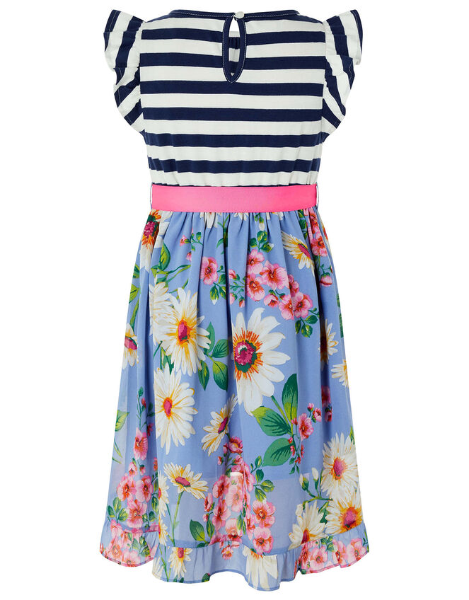 Dulcie 2-in-1 Stripe and Floral Dress, Blue (BLUE), large