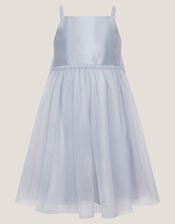 Pearl Embellished Bow Dress, Blue (BLUE), large