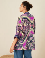 Sequin Paisley Print Kimono, Pink (PINK), large