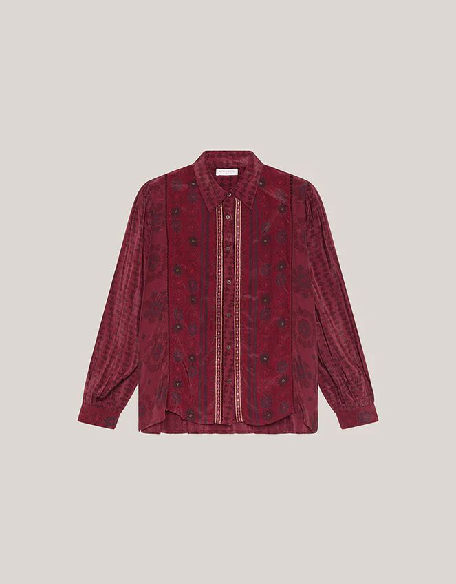 Maison Hotel Emilie Floral Shirt, Red (RED), large