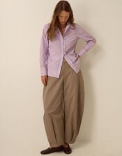 Sabrina Scallop Stripe Shirt, Purple (LILAC), large