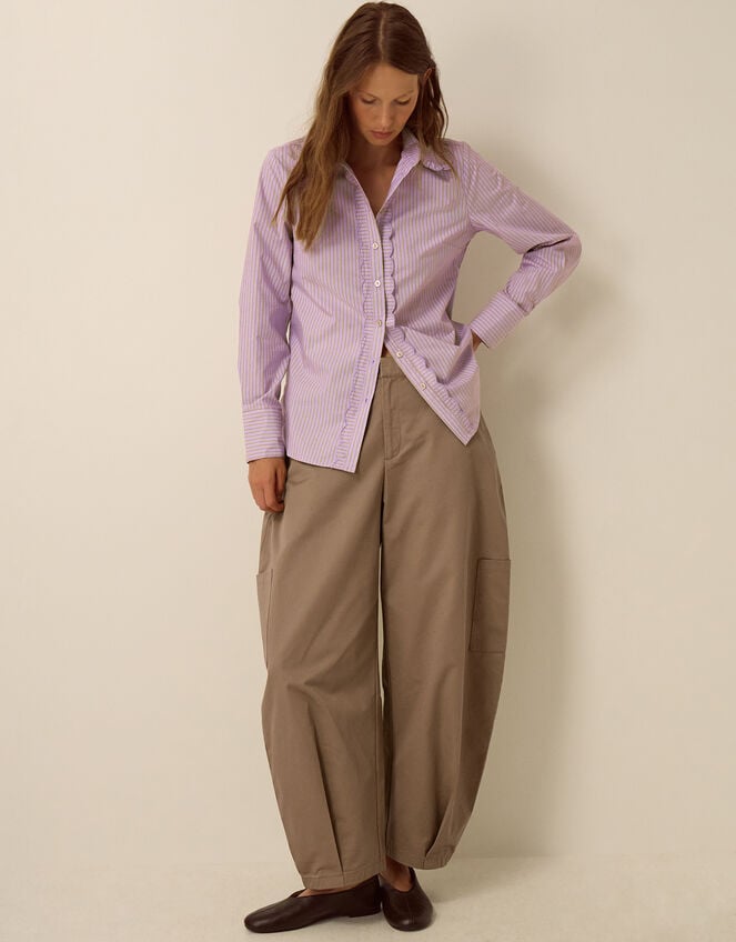Sabrina Scallop Stripe Shirt, Purple (LILAC), large