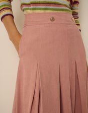 Shiloh Stretch Corduroy Midi Skirt, Pink (PINK), large