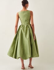 Mya Fit and Flare Midi Dress, Green (KHAKI), large