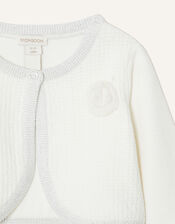 Baby Mesh Pom-Pom Bolero, Ivory (IVORY), large