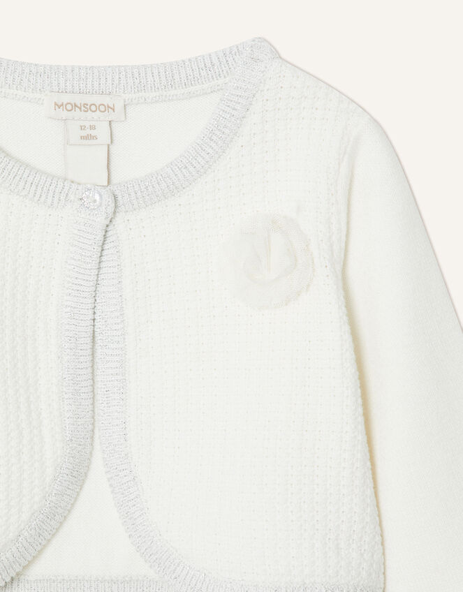 Baby Mesh Pom-Pom Bolero, Ivory (IVORY), large