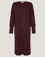 Mel Longline Cardigan, Red (BERRY), large