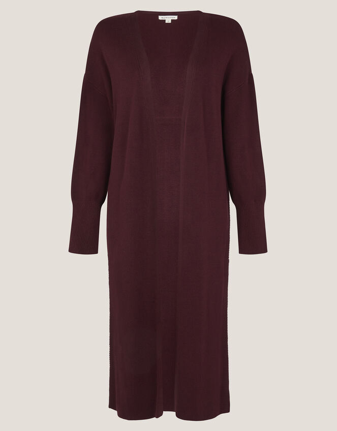 Mel Longline Cardigan, Red (BERRY), large