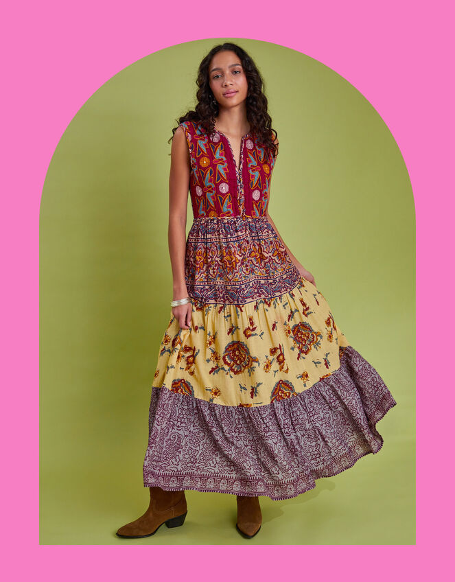 Maison Hotel Eugenie Mixed Print Maxi Dress, Multi (MULTI), large