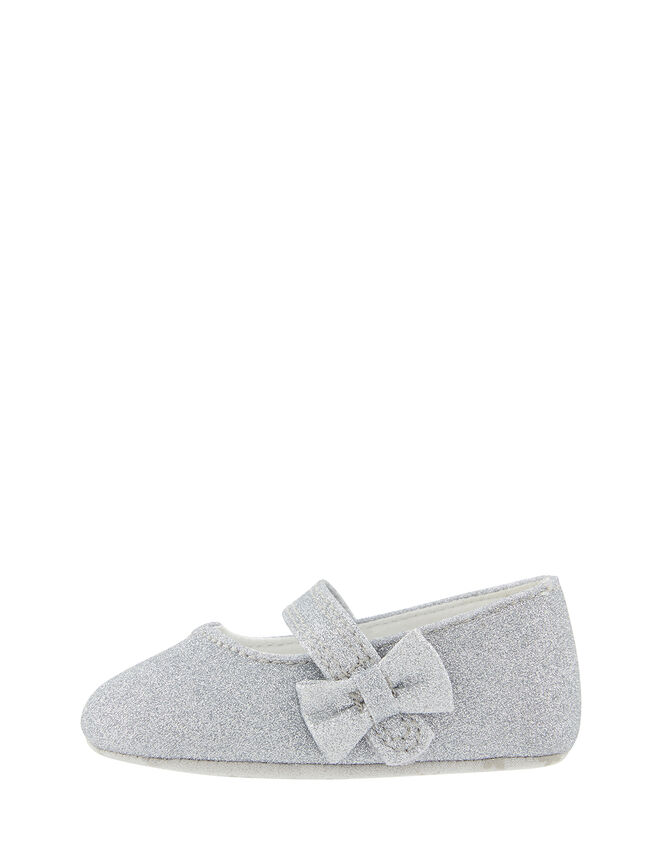 Baby Sparkle Bow Walker Shoes, Silver (SILVER), large
