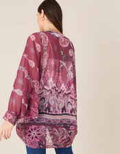 Ikat Print Cocoon Cover-Up , , large