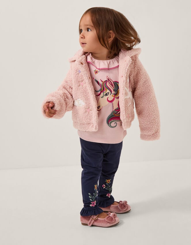 Baby Unicorn Faux Shearling Hoodie, Pink (PINK), large