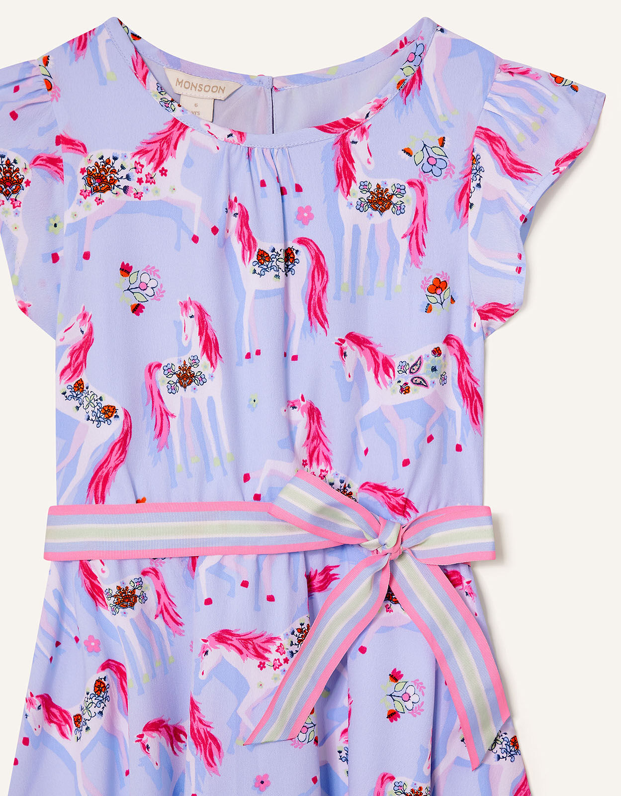 Floral Unicorn Hanky Hem Dress Purple