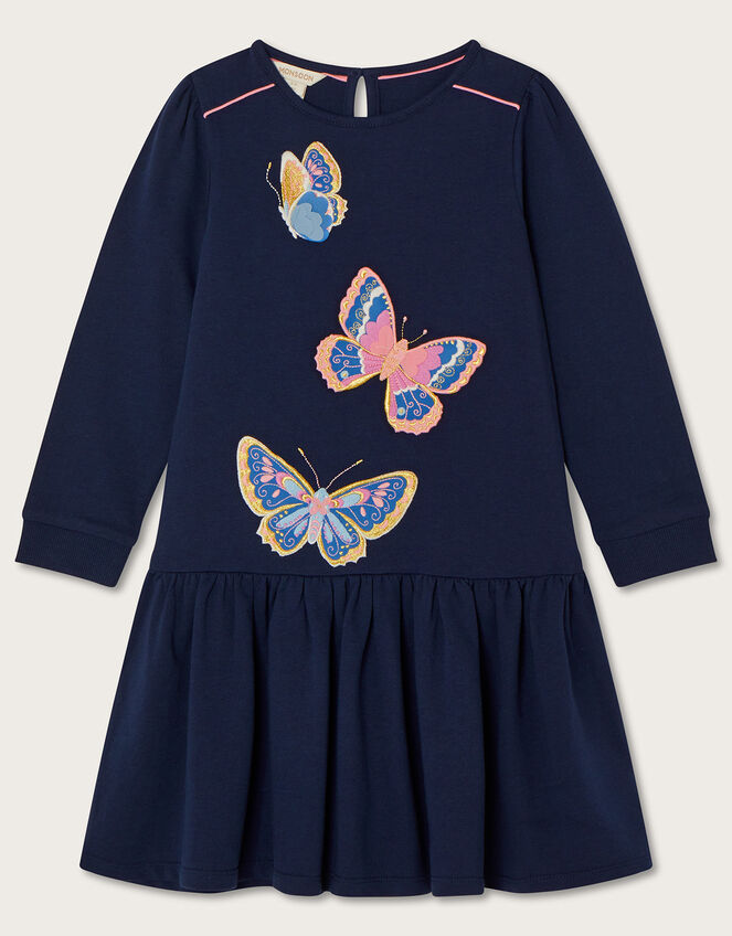 Butterfly Sweater Dress WWF-UK Collaboration, Blue (NAVY), large