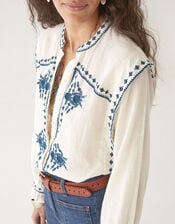 Maison Hotel Phillipa Embroidered Blouse, White (WHITE), large