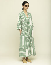 Tallulah & Hope City Geometric Print Kaftan, Green (GREEN), large