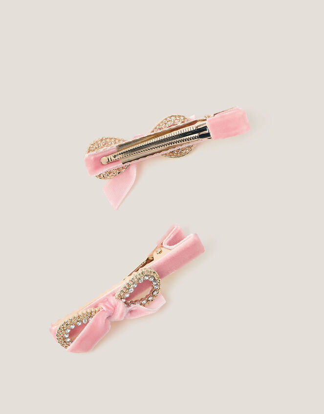 2-Pack Luxe Velvet Bow Hair Clips, , large