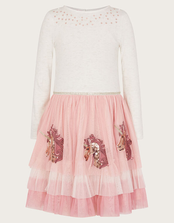 Colour Block Unicorn Disco Dress, Nude (NUDE), large