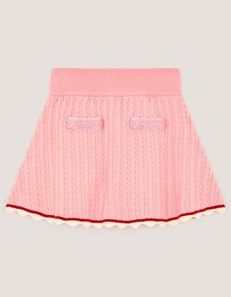 Embellished Cable Knit Skirt, Pink (PINK), large