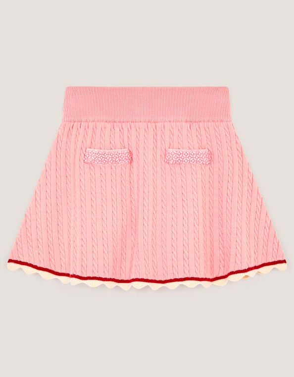 Embellished Cable Knit Skirt, Pink (PINK), large