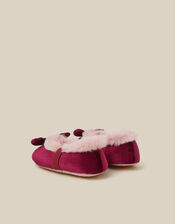 Baby Faux Fur Lined Ballet Slippers, Red (BURGUNDY), large