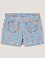 Floral Denim Skort, Blue (BLUE), large
