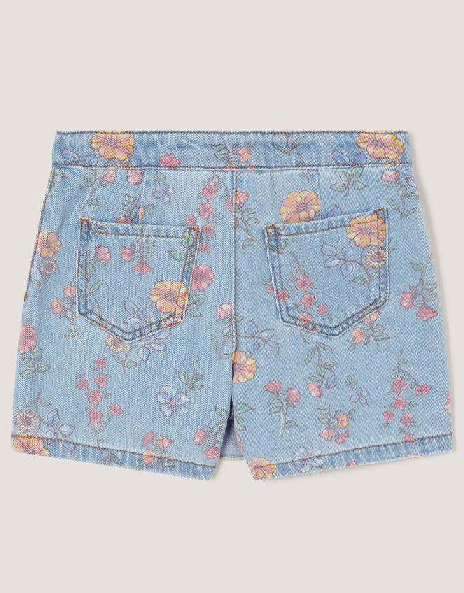 Floral Denim Skort, Blue (BLUE), large
